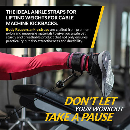 Adjustable Ankle Strap for Cable Machines with Durable Double D-Rings and Cushioned Design for Enhanced Lower Body Workouts