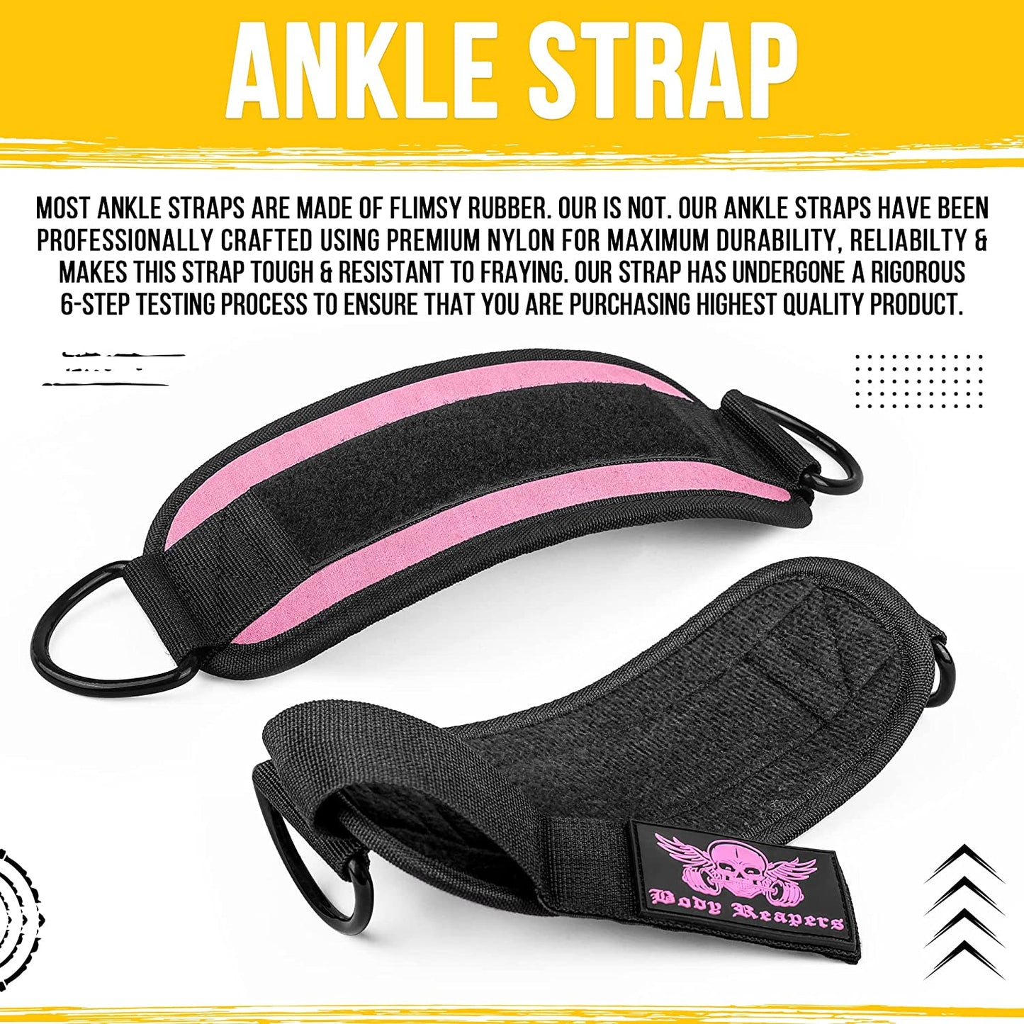 Adjustable Ankle Strap for Cable Machines with Durable Double D-Rings and Cushioned Design for Enhanced Lower Body Workouts